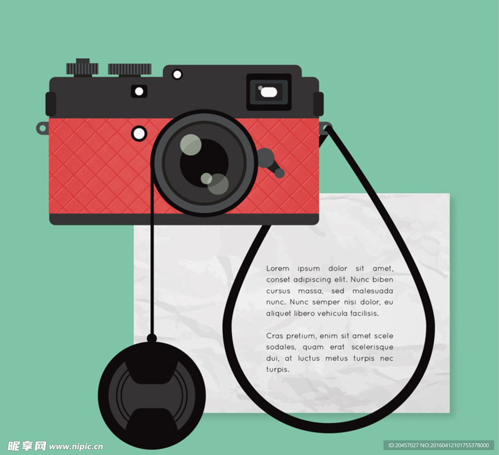 时尚红色照相机矢量素材