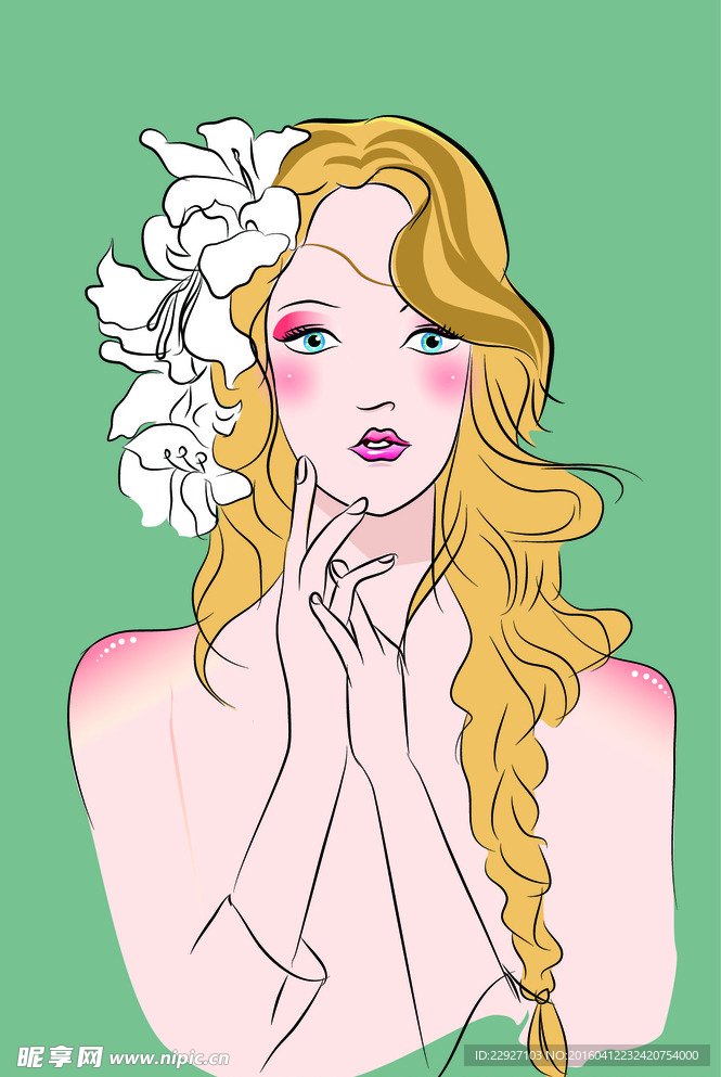 簪花美女