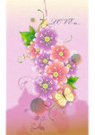 紫色花朵 花瓣插画
