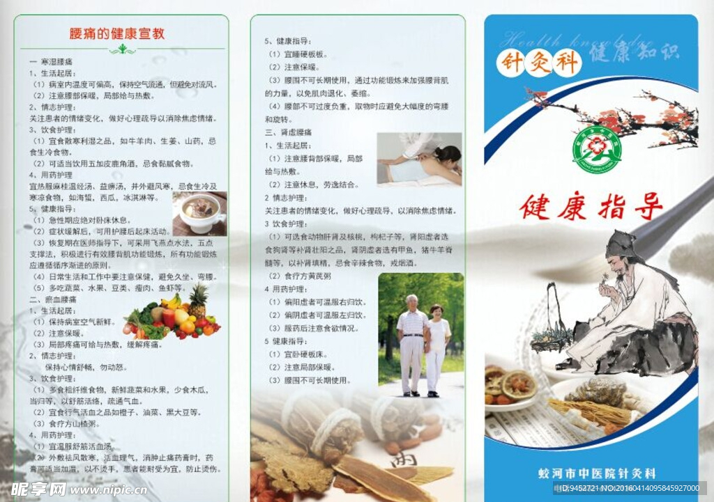 中医健康指导三折页