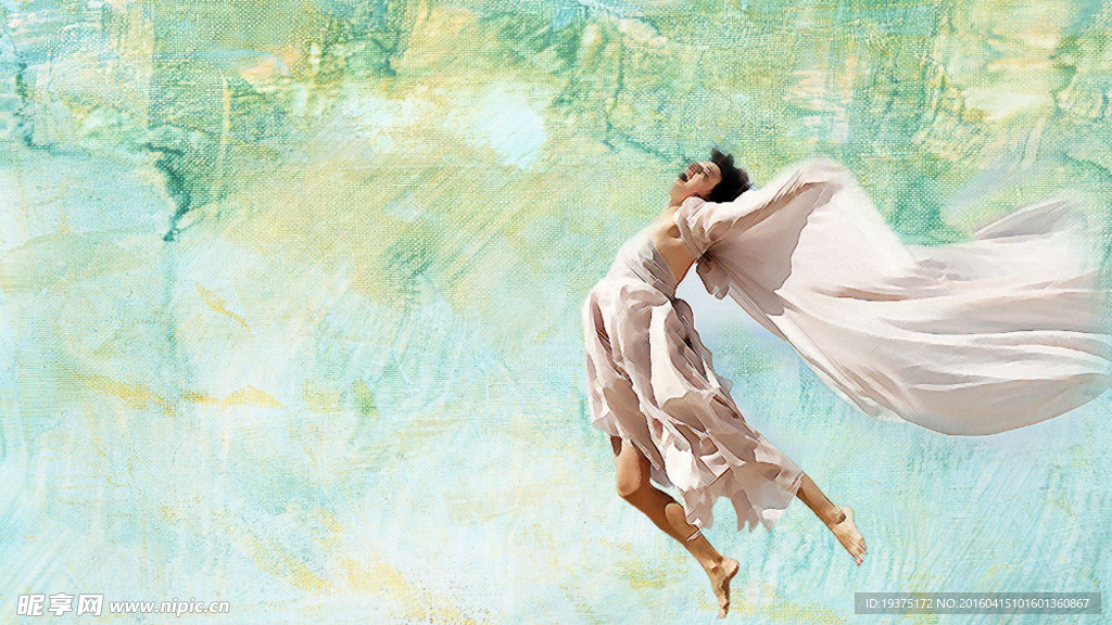 艺术油画背景图飞舞女人网页