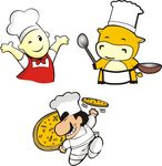 卡通动物厨师