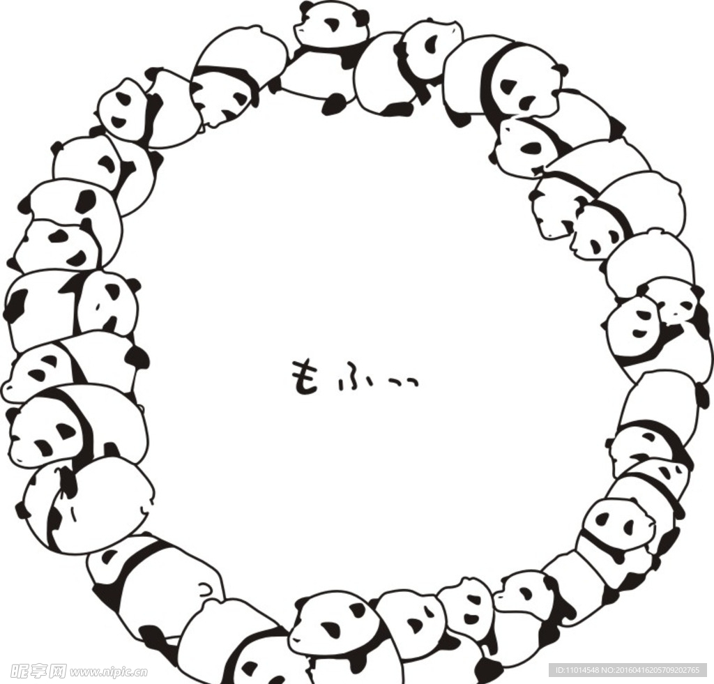 panda 熊猫 圈 印花 卡