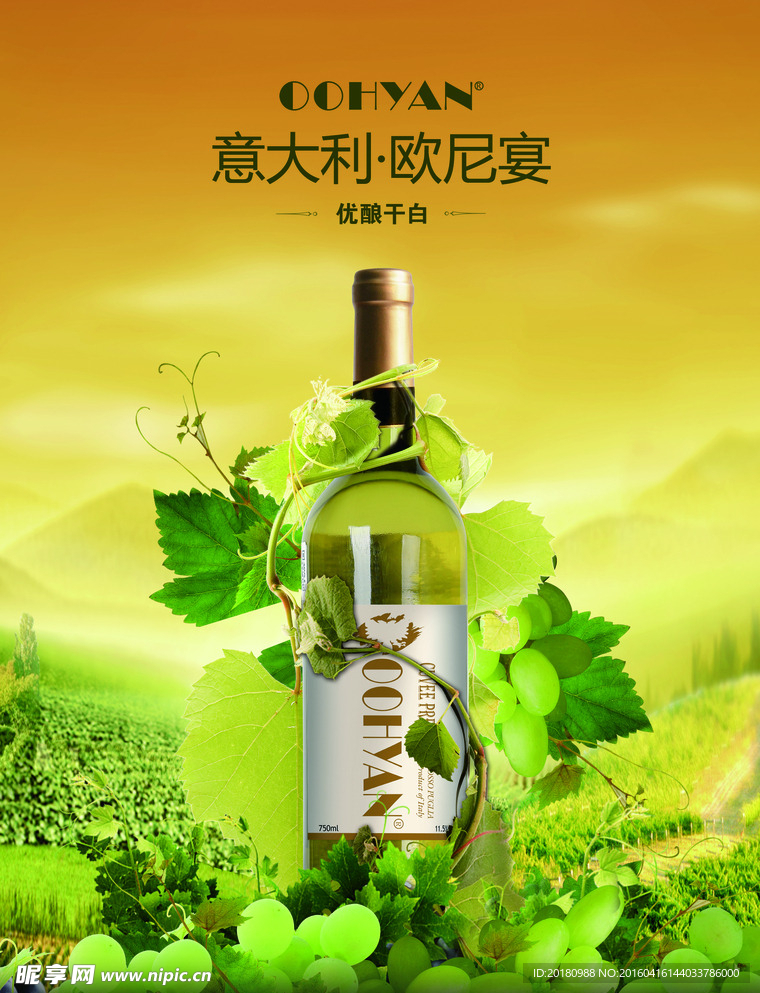 白葡萄酒海报