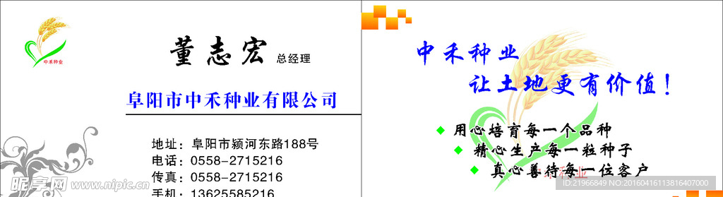 中禾种业名片