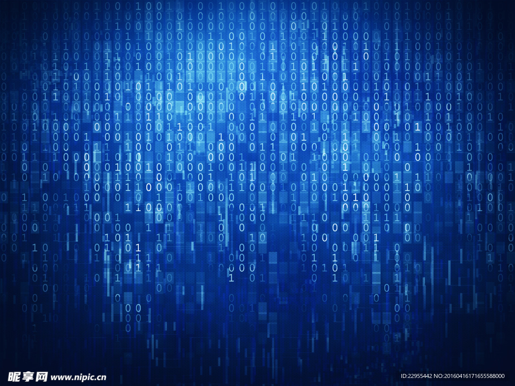 电脑二进制蓝色背景