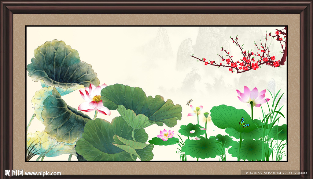 荷花装饰画