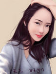 美女转手绘