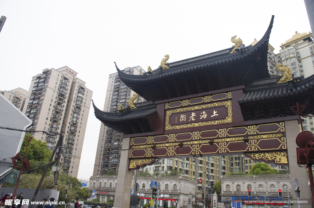老上海街 城隍庙建筑