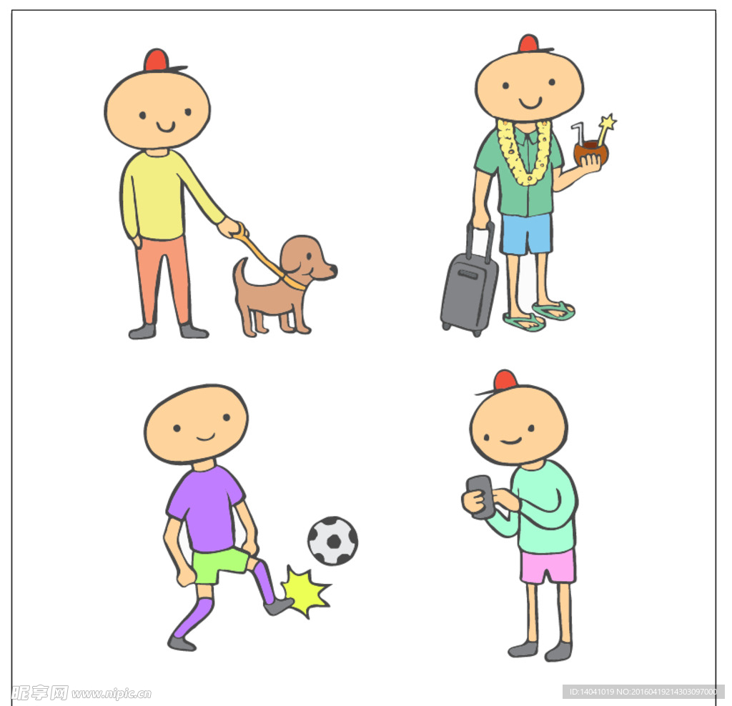 素描孩子做活动