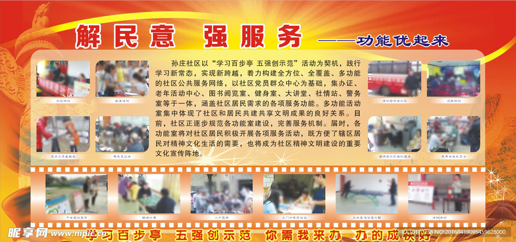 五强创示范 功能优起来 展板