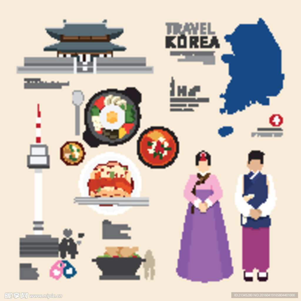 扁平化旅游元素设计