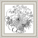 白描花篮