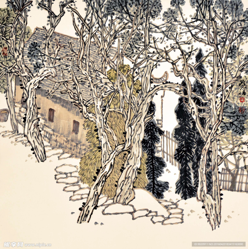 黄格胜 山村秋景