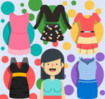 时尚女子服饰矢量素材