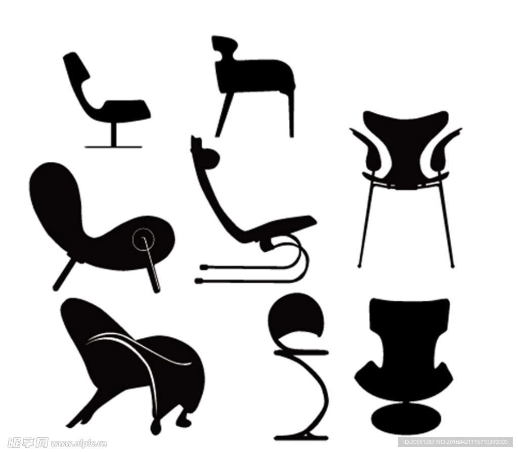 个性椅子 沙发 剪影