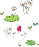 花朵 小草 线条