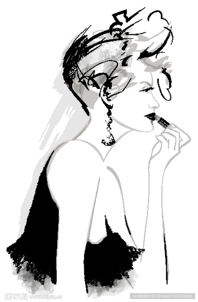 手绘美女