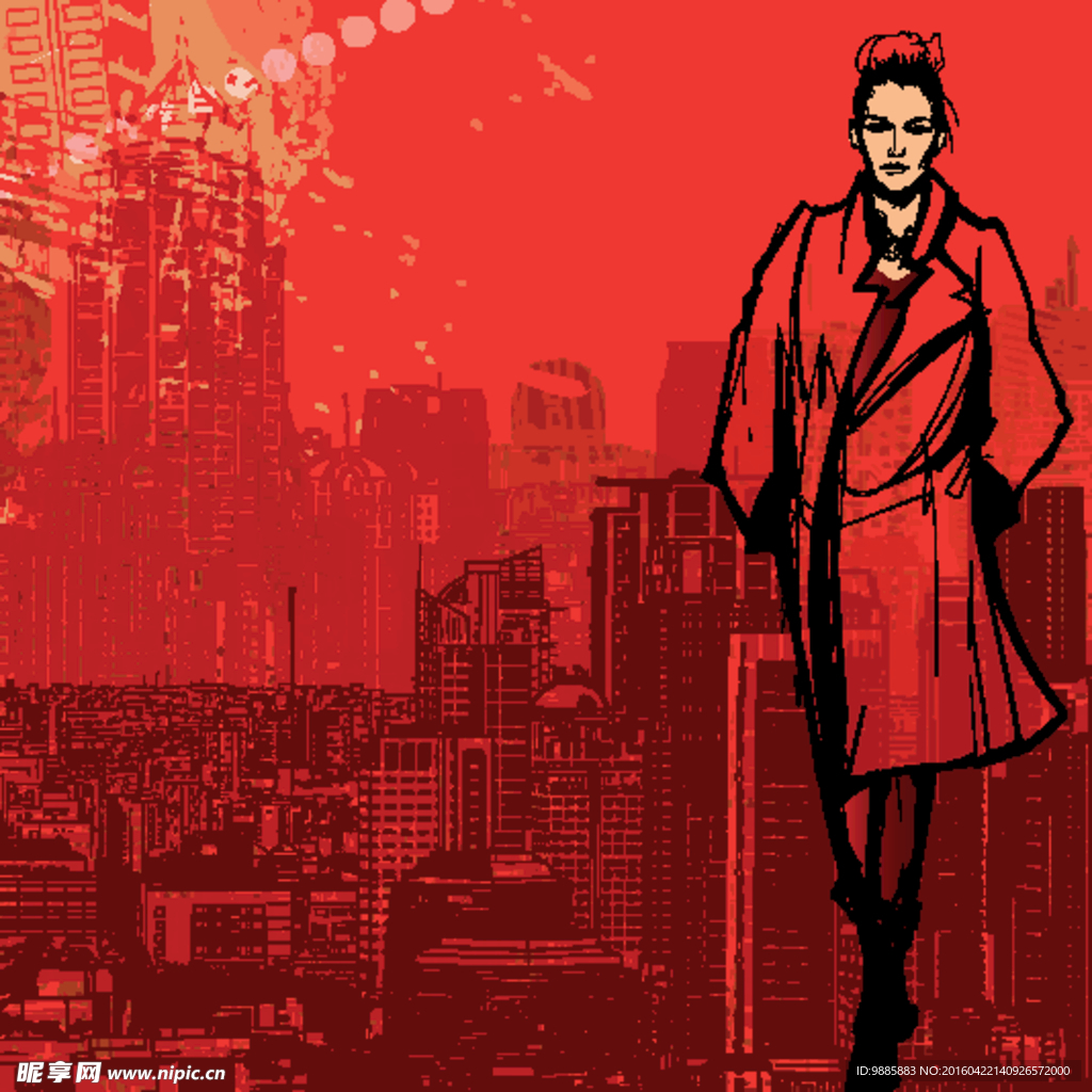 手绘美女