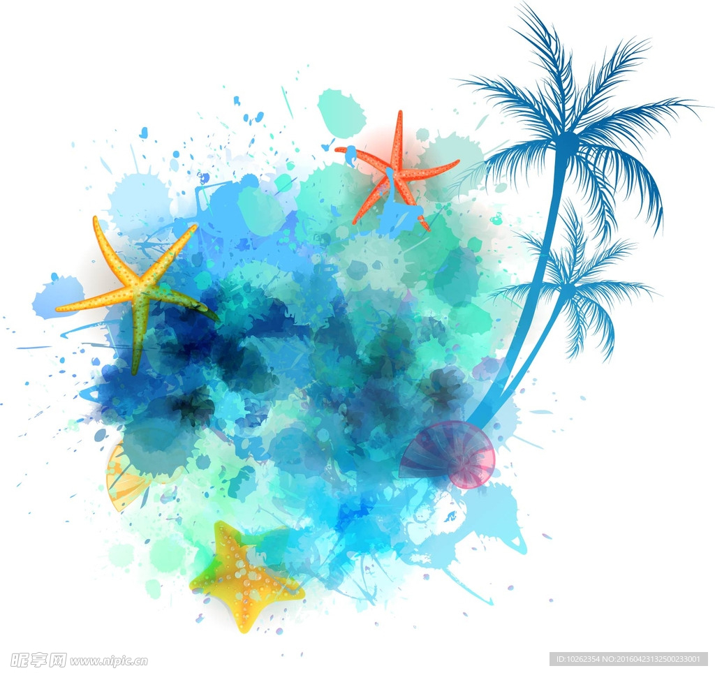 夏季海星椰树