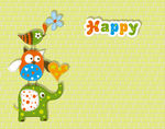 墙HAPPY动物儿童房壁纸壁画