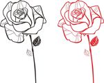 玫瑰花手绘矢量素材