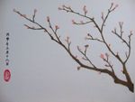 油画 梅花 蜜蜂