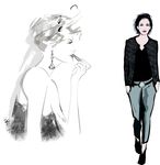 手绘美女肖像画