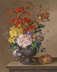 欧洲花瓶花卉油画