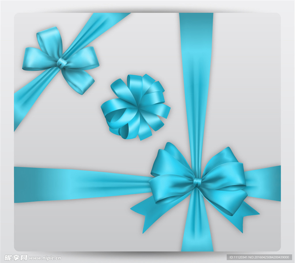 蓝色蝴蝶结矢量素材