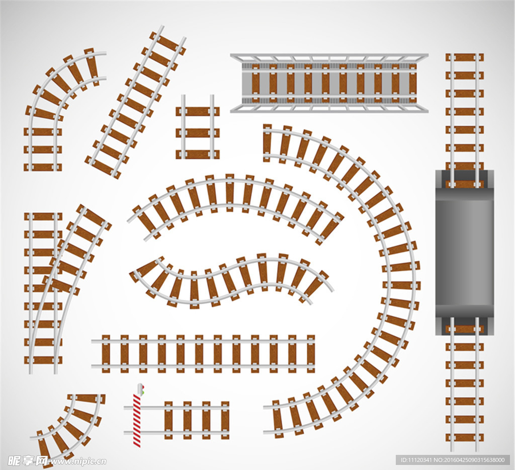铁路轨道设计矢量素材