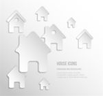 创意白色房屋图标矢量图