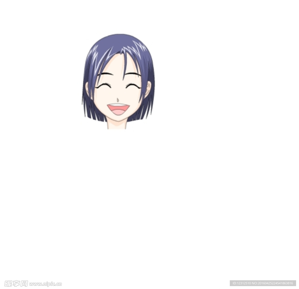 女孩笑矢量图