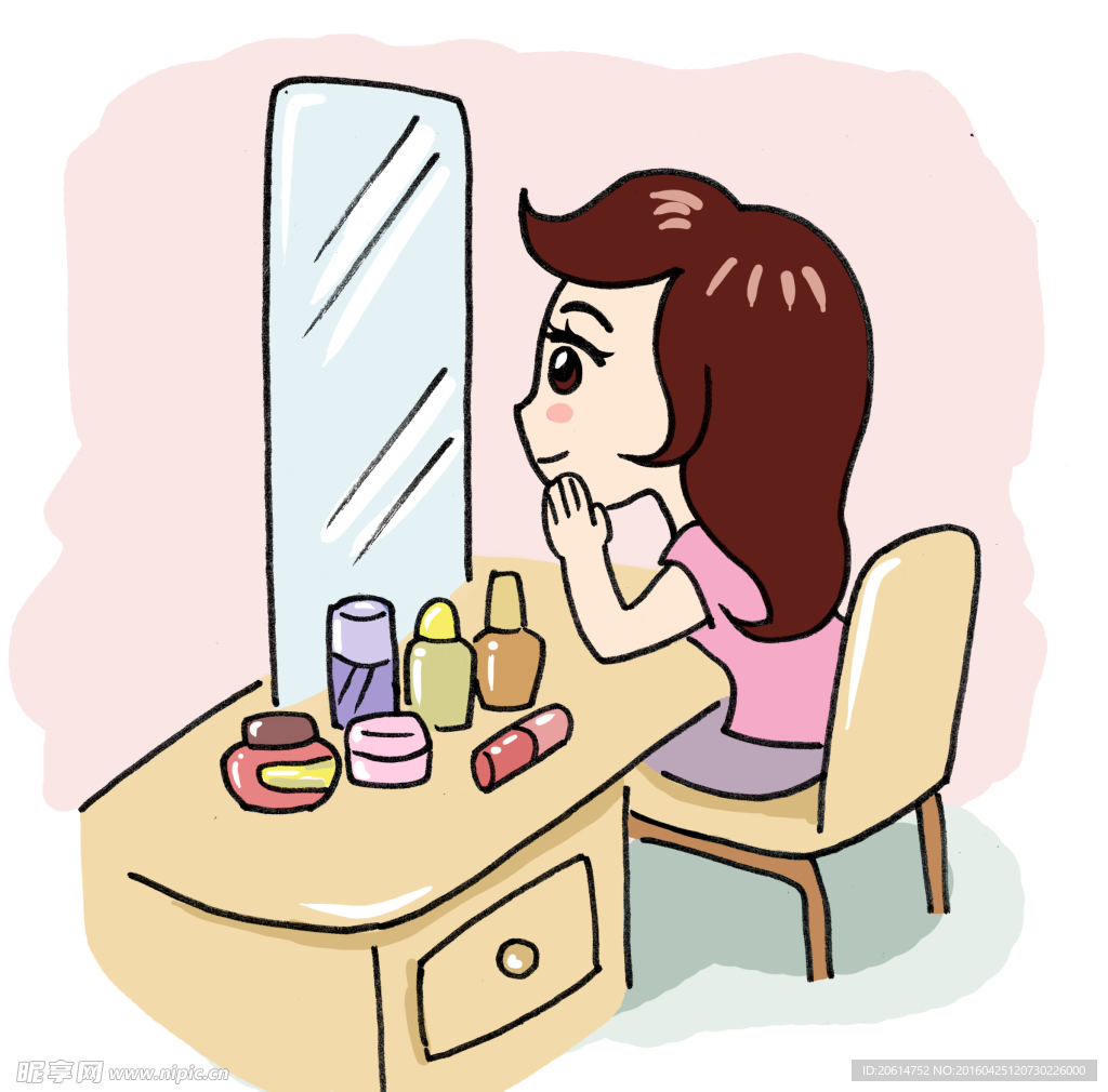 化妆的女孩子