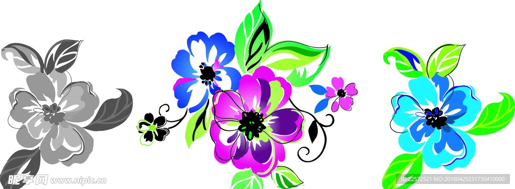 精美花朵 矢量素材