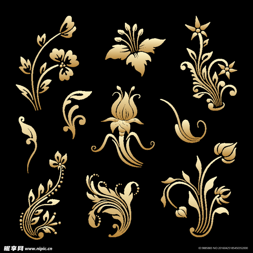 金色植物花纹
