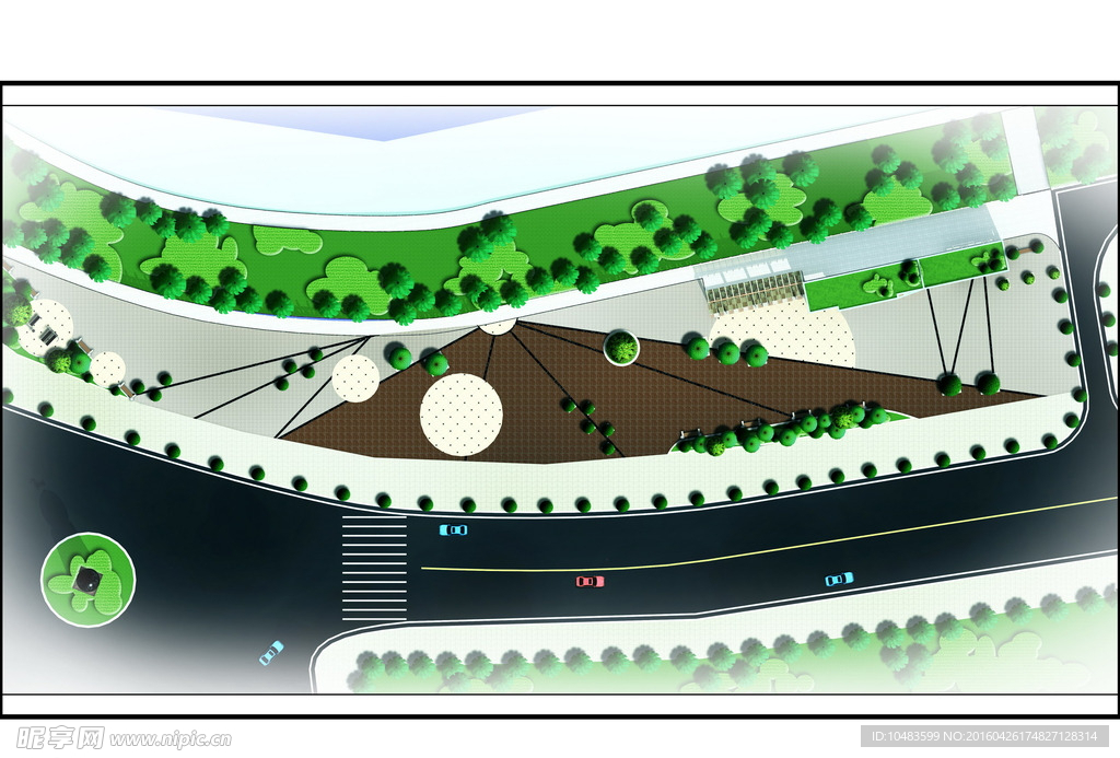 滨河广场绿化景观彩平图