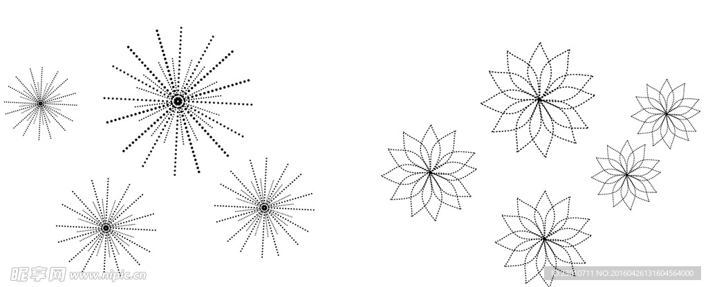 线条花朵 放射状花朵