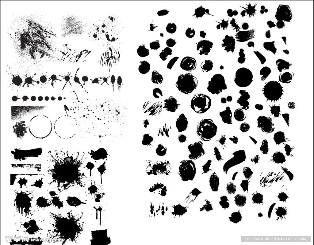 实用痕迹墨迹喷墨效果矢量素材