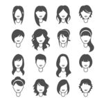 女子发型设计矢量图