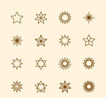 手绘星星图标矢量图