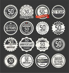 50周年纪念标签矢量图