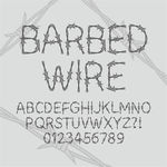 刺钢丝字母和数字矢量图