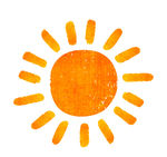 橙色手绘太阳矢量素材