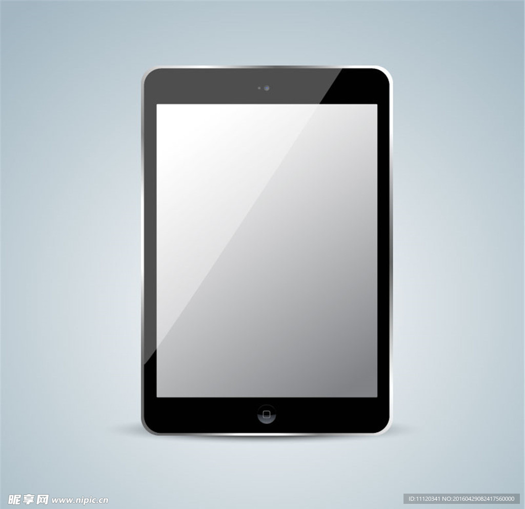 黑色iPad平板电脑设计矢量图