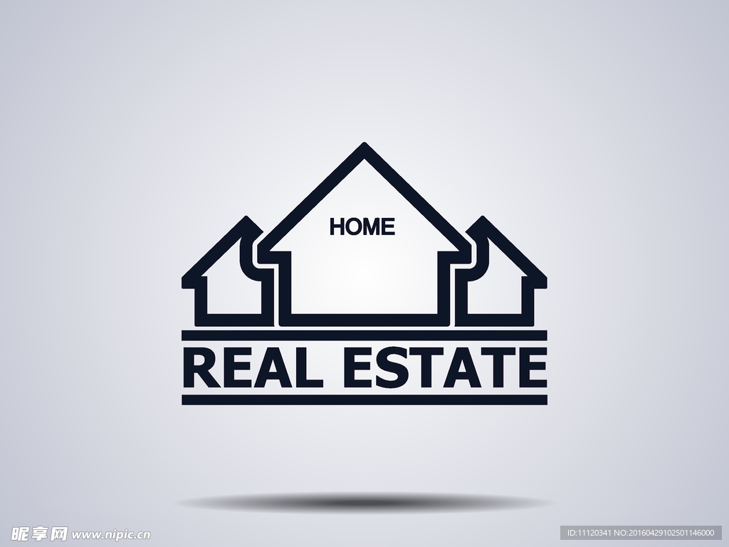 创意房地产标志设计矢量图