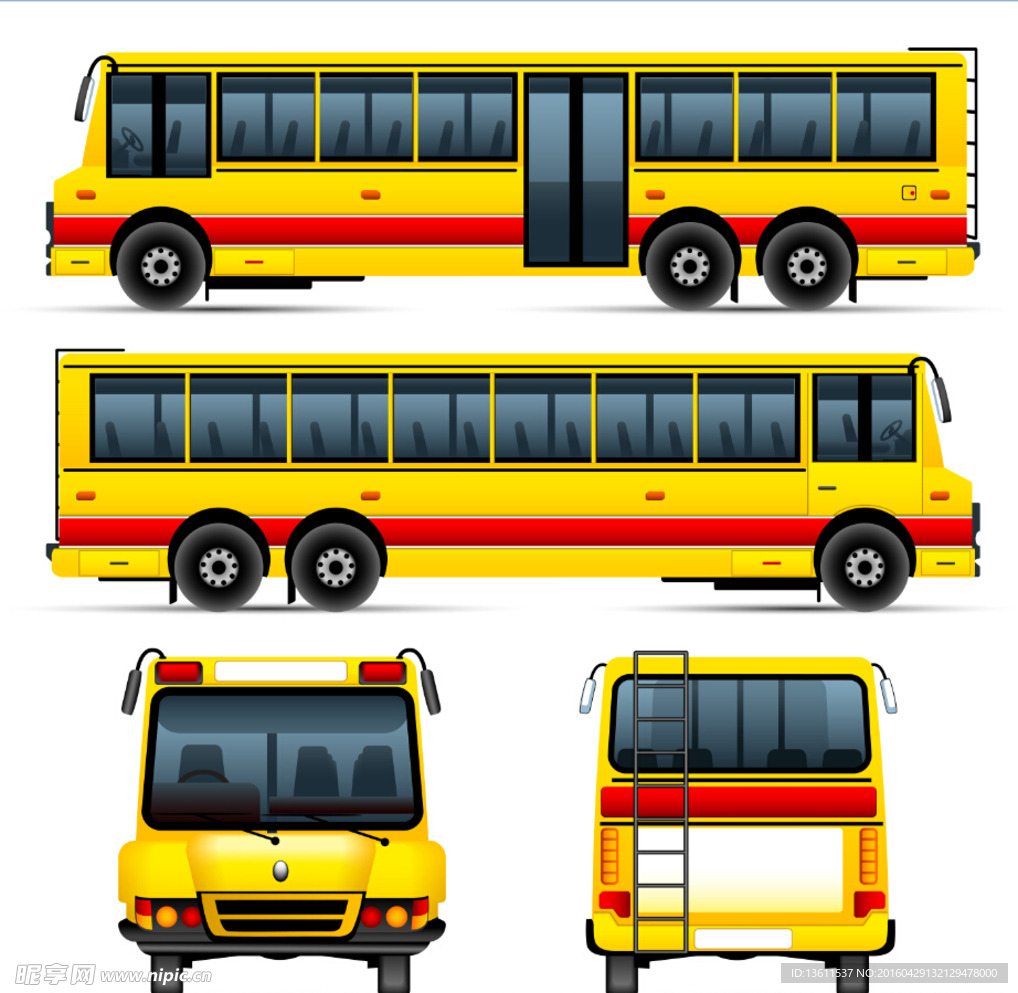 卡通矢量交通工具公交车