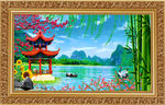 山水风景画设计