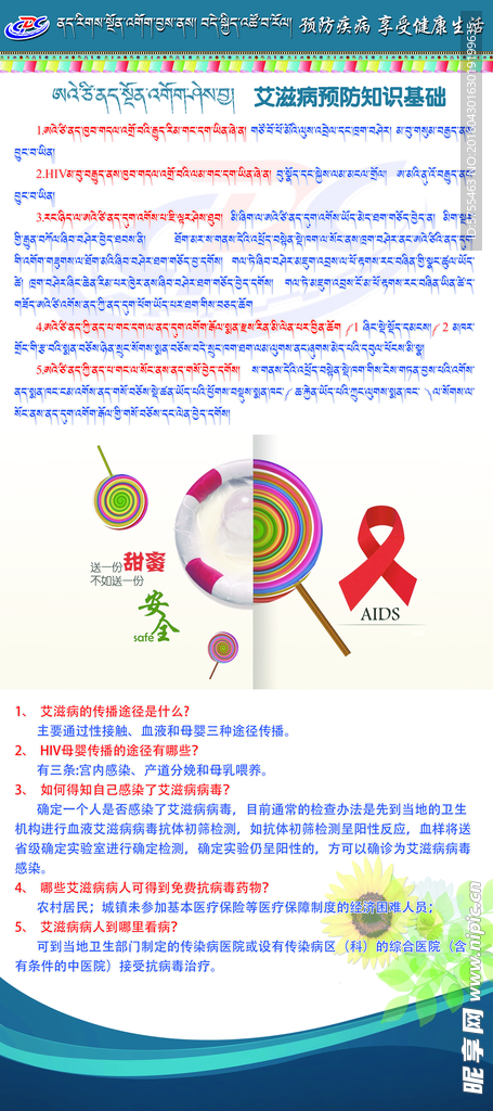 艾滋病藏汉双语展板