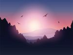 山脉湖泊景色